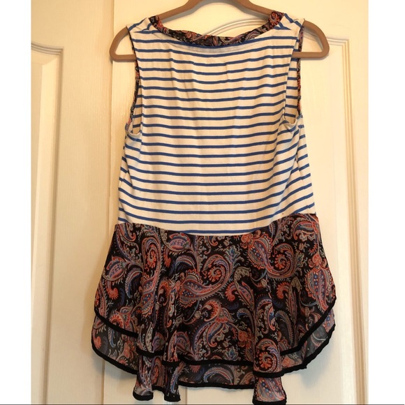 Anthropologie striped blouse with chiffon trim - Picture 3 of 5